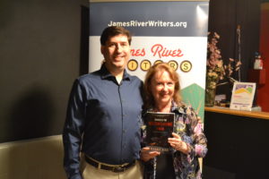 JP Cane and Maggie King with her novel Murder at the Moonshine Inn